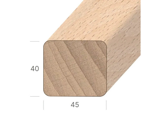 Dřevěný profil o rozměrech 40 krát 45 milimetrů