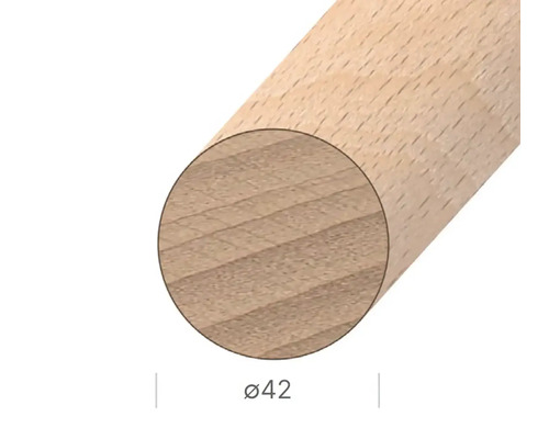 Kulatá tyč ze dřeva o průměru 42 milimetrů