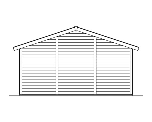 Ilustrace zahradního domku se sedlovou střechou