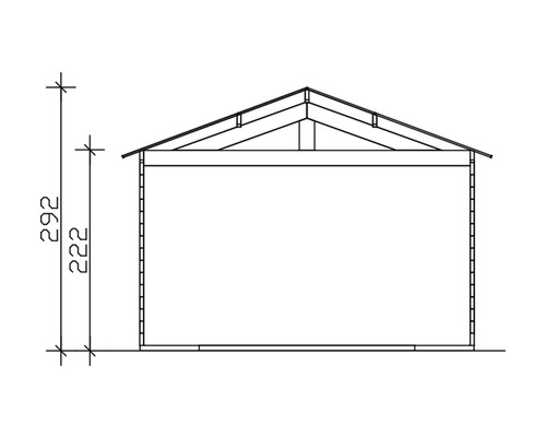 Technický výkres zahradního domku s rozměry