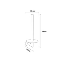 Technický nákres držáku toaletního papíru s rozměry 100 mm, 284 mm a 136 mm.