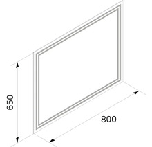 Nákres zrcadla o rozměrech 650 x 800