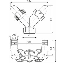 Technický výkres Y-kusu s rozměry