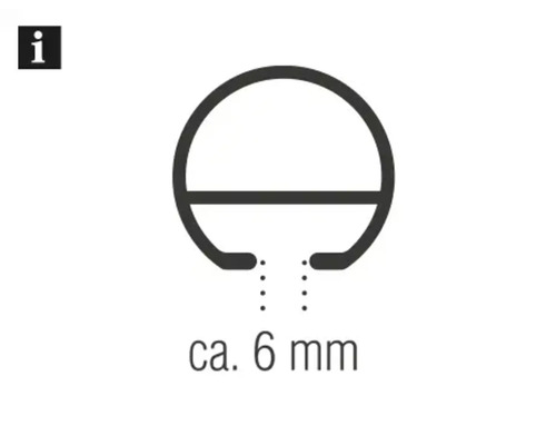 Symbol pro průměr přibližně 6 milimetrů