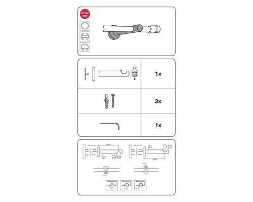 Montážní návod pro držák ručníků o průměru 20 milimetrů