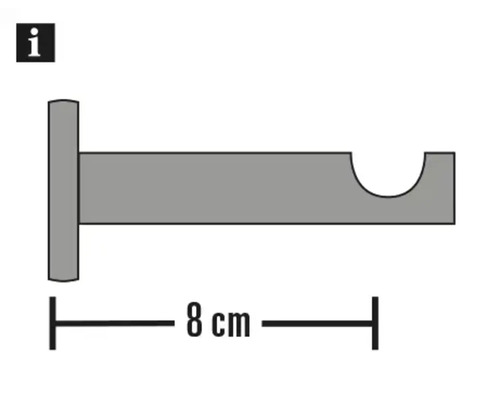 Držák záclonové tyče o délce 8 cm