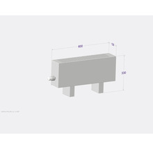 Radiátor o rozměrech 600 x 330 x 130 mm