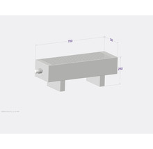 Radiátor s rozměry 700 x 230 x 250 milimetrů