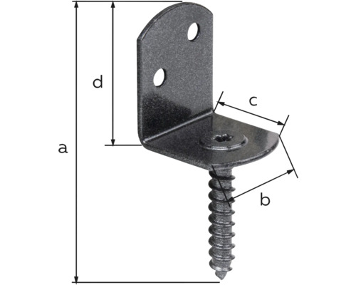 Rohový spoj s vrutem a rozměry