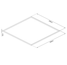 Čtvercový rám o rozměrech 259 x 259 centimetrů a tloušťce 4 centimetry