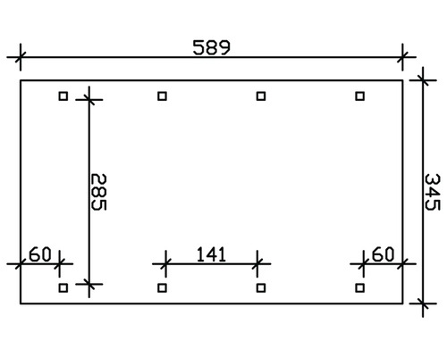 Technický výkres s rozměry: 589, 345, 285, 141, 60