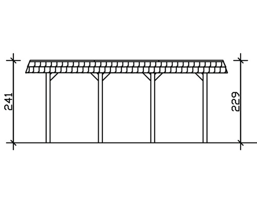 Technický výkres carportu s rozměry