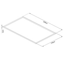 Rám střešního okna o rozměrech 239 cm x 179 cm a tloušťce 4 cm