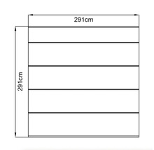 Technický nákres skříně o rozměrech 291 cm x 291 cm