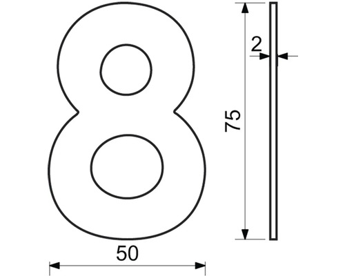 Technický výkres čísla domu 8 s rozměry