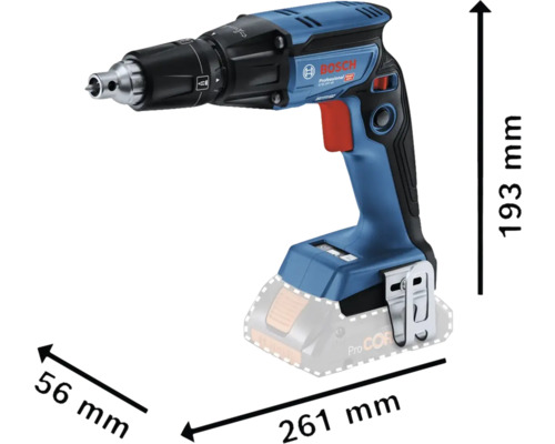 Šroubovák na sádrokarton Bosch s rozměry
