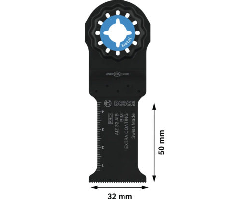Ponorný pilový list Bosch se systémem upínání Starlock, AIZ 32 AIB, BIM, vhodný na kov, o délce 50 mm a šířce 32 mm