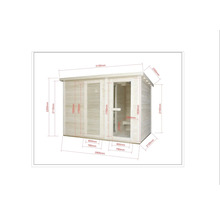 Rozměry zahradní sauny s dveřmi a oknem