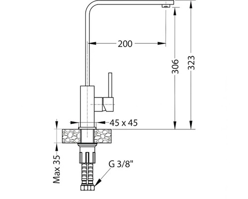 Technický výkres baterie s rozměry