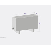 Radiátor o rozměrech 800 x 230 x 500 milimetrů