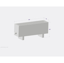 Obrázek radiátoru o rozměrech 900 x 230 x 400 mm