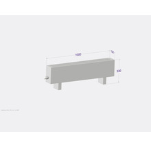 Radiátor o rozměrech 1000 x 330 x 130 mm