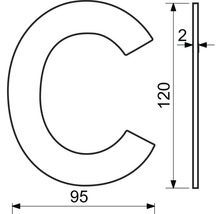 Nerezové číslo RN.120L.C.N v plochém „2D“ provedení, nerez
