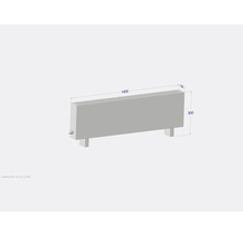 Radiátor o rozměrech 1400 x 500 x 130 mm