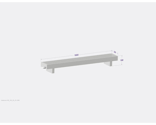 Rozměry odvodňovacího žlabu o rozměrech 1600 x 230 x 190 milimetrů