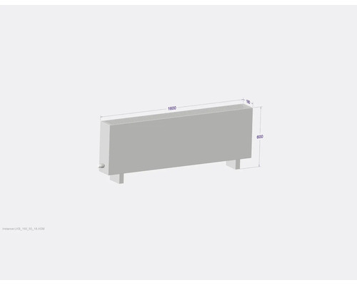 Radiátor s rozměry délky, šířky a výšky