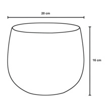 Nákres květináče o rozměrech 20 cm šířky a 16 cm výšky