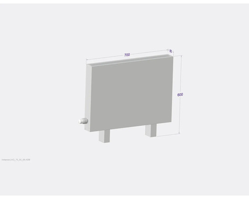 Radiátor o rozměrech 700 x 600 x 80 milimetrů