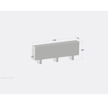 Radiátor o rozměrech 1100 x 400 x 130 mm