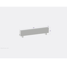 Nákres radiátoru o rozměrech 1800 x 400 x 130 mm