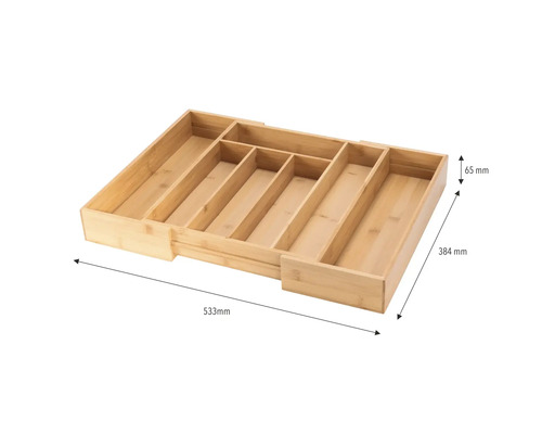 Bambusový box na příbory s rozměry