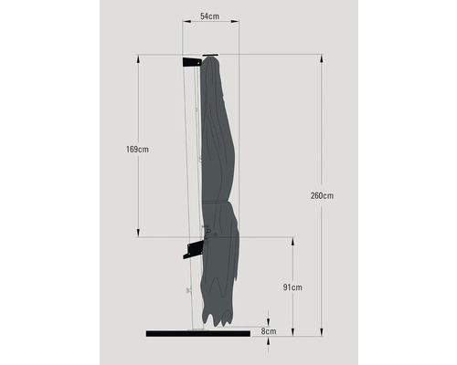 Diagram skříně s rozměry