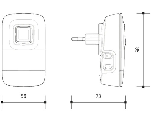 Obrázek s rozměry nočního světla.