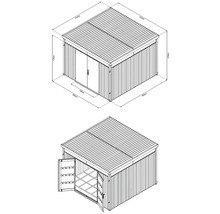 Systémový zahradní domek 9 m² se střešním oknem 314x314x218 cm antracit