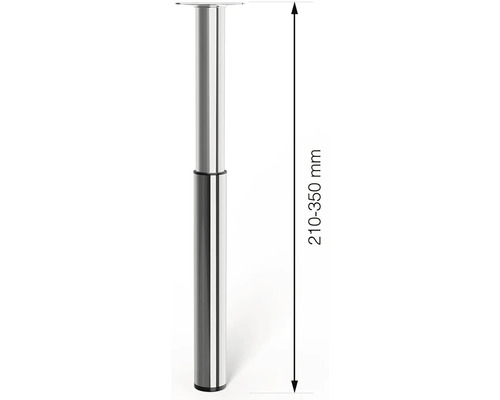 Nastavitelná kovová noha stolu, výška 210 až 350 milimetrů