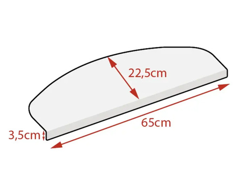 Kryt s rozměry 65 cm délka, 22,5 cm šířka a 3,5 cm výška