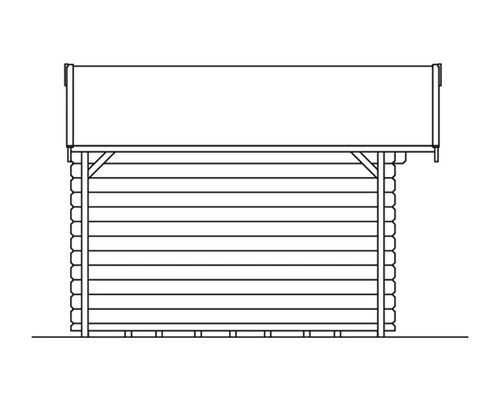 Ilustrace dřevěného zahradního domku