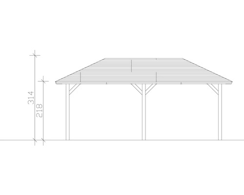 Technický nákres altánu s rozměry
