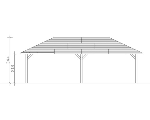 Technický výkres pavilonu s rozměry