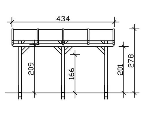 Technický výkres dřevěné podesty s rozměry