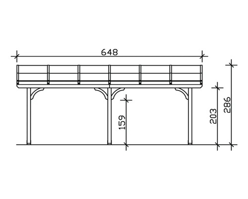 Technický výkres terasy se zadanými rozměry