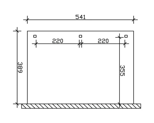 Technický nákres s rozměry v milimetrech