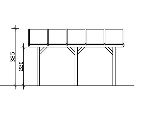 Technický výkres zahradního domku s rozměry