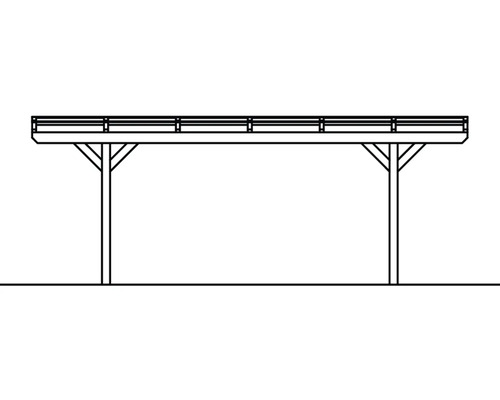 Ilustrace carportu s rovnou střechou