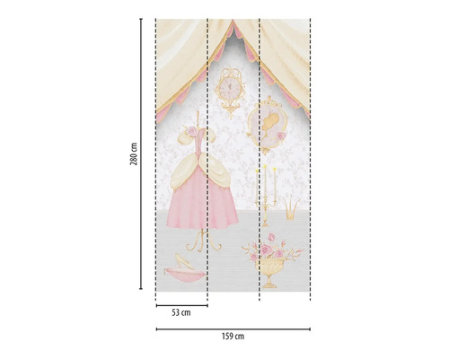 Foto tapeta s motivem princezny, rozměry 159 x 280 cm