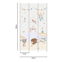 Tapeta s cirkusovými motivy, rozměry 280 cm x 159 cm